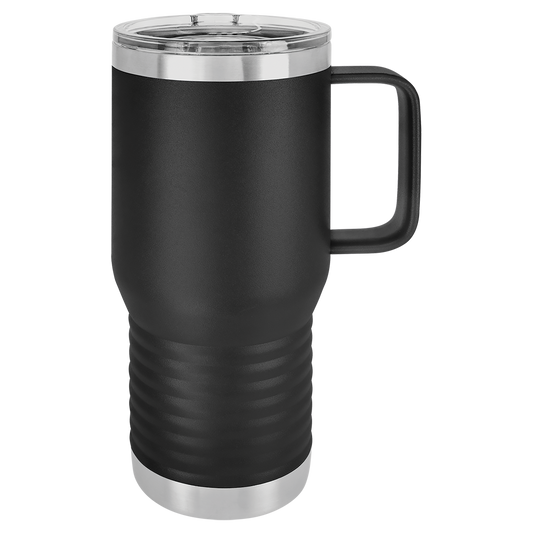 20oz travel mug with customer personalization