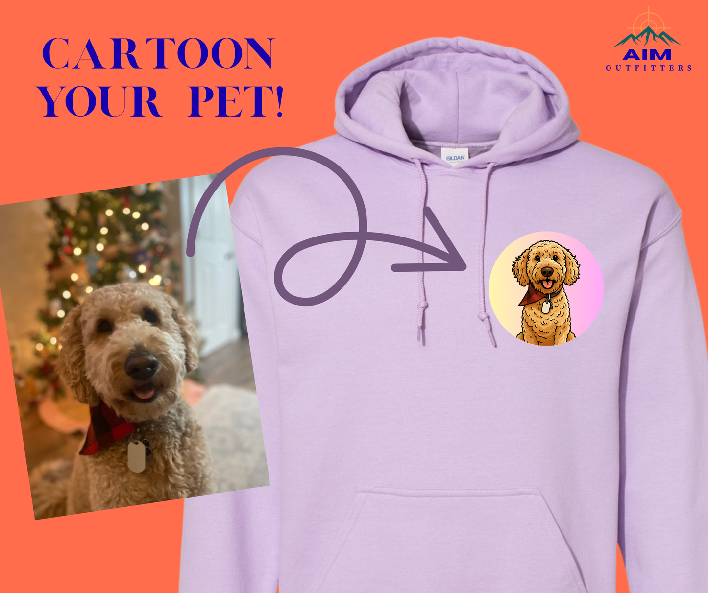 Custom Cartoon Pet Shirt or Hoodie – Upload Your Pet’s Photo