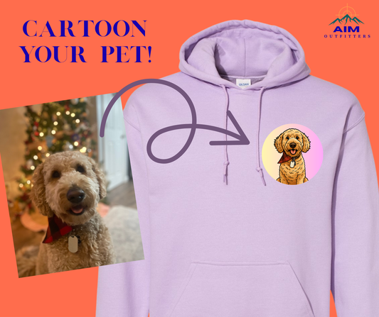 Custom Cartoon Pet Shirt or Hoodie – Upload Your Pet’s Photo